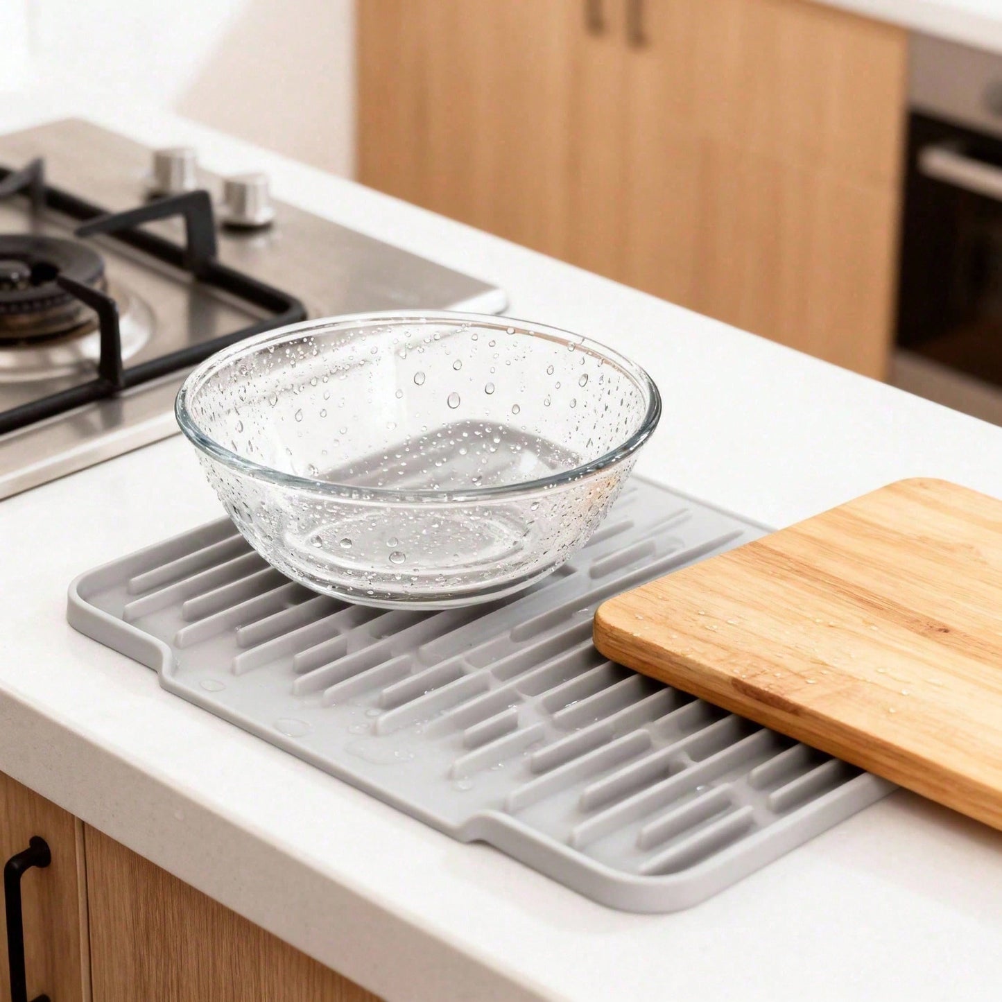 Non Slip Large Silicone Dish Draining Mat, Heat Resistant Sink Liner Countertop Trivet For Kitchen Dishes, Cookware Utensils.