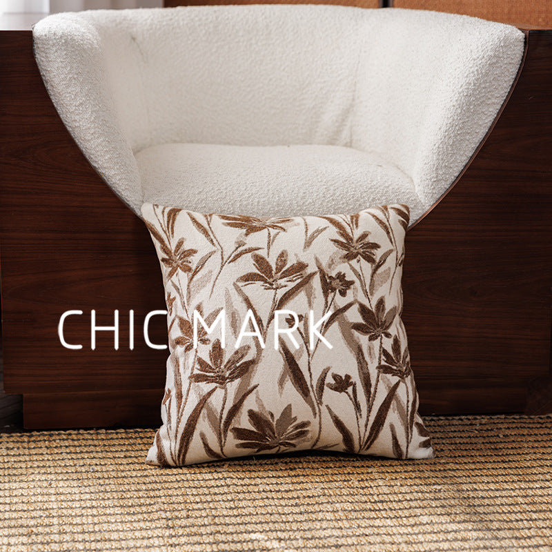Home Textiles Floral Simple Yarn-Dyed Jacquard Throw Pillow