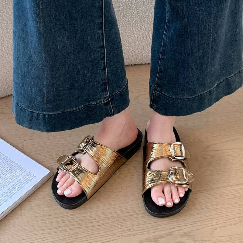 Women 2026 Summer Retro Korean Style Sandals, Versatile Comfort High-Grade Outdoor Beach Slippers, Fashion Casual Shoes