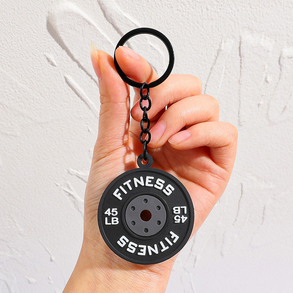 Fitness Dumbbell Keychain Pendant Couples Car  Bag Key Chain  Sports Charm Ornament