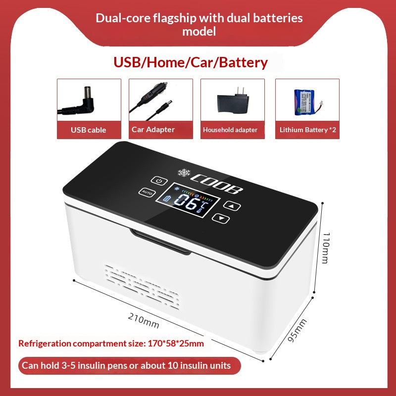 Portable Refrigerator Cool Box Mini Dual-Use CarHome Cooling USB-Powered Compact Fridge