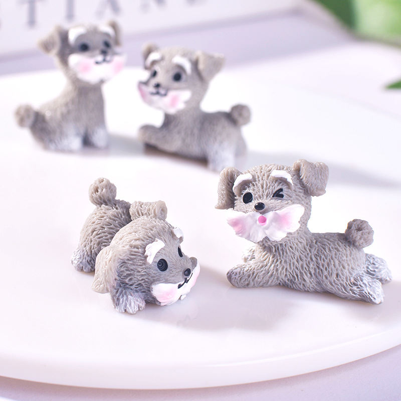 Simulation Schnauzer Puppy Decoration Resin Decoration Micro Landscape Accessories