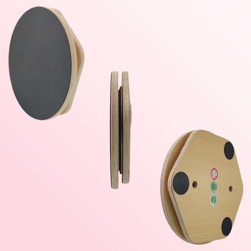 New Large Wooden Wriggled Plate Home Fitness Slimming Tea Stable Non-slip Solid Wood Waist Swing Turntable Wholesale