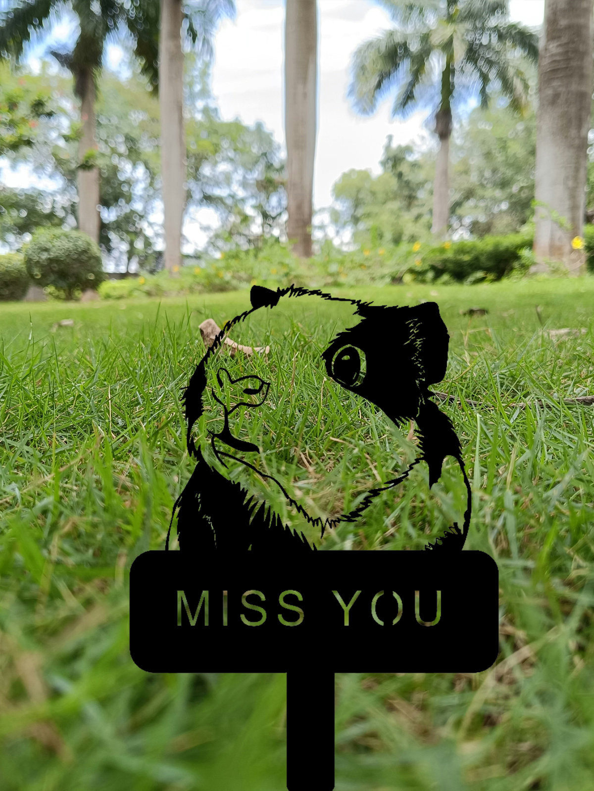 Guinea Pig Hamster Memorial Metal Yard Stake - Exquisite Pet Remembrance Decor