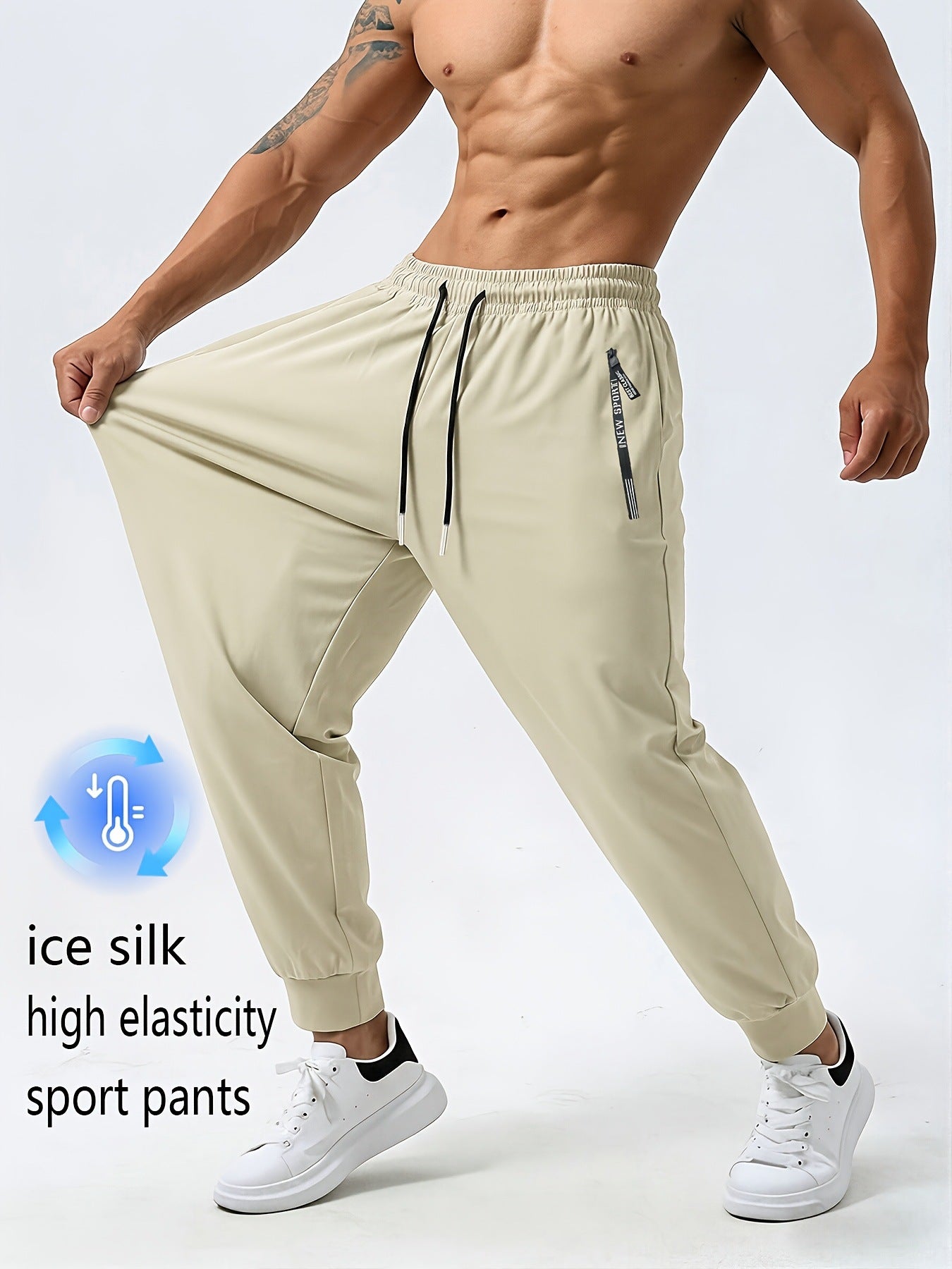 Mens High-Elastic, Quick-Drying Summer Sports And Fitness Pants For Europe And America