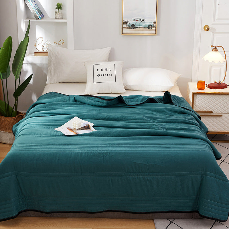 Pure Color Washed Air Conditioner Summer Cooling Thin Single Double Washable Quilt