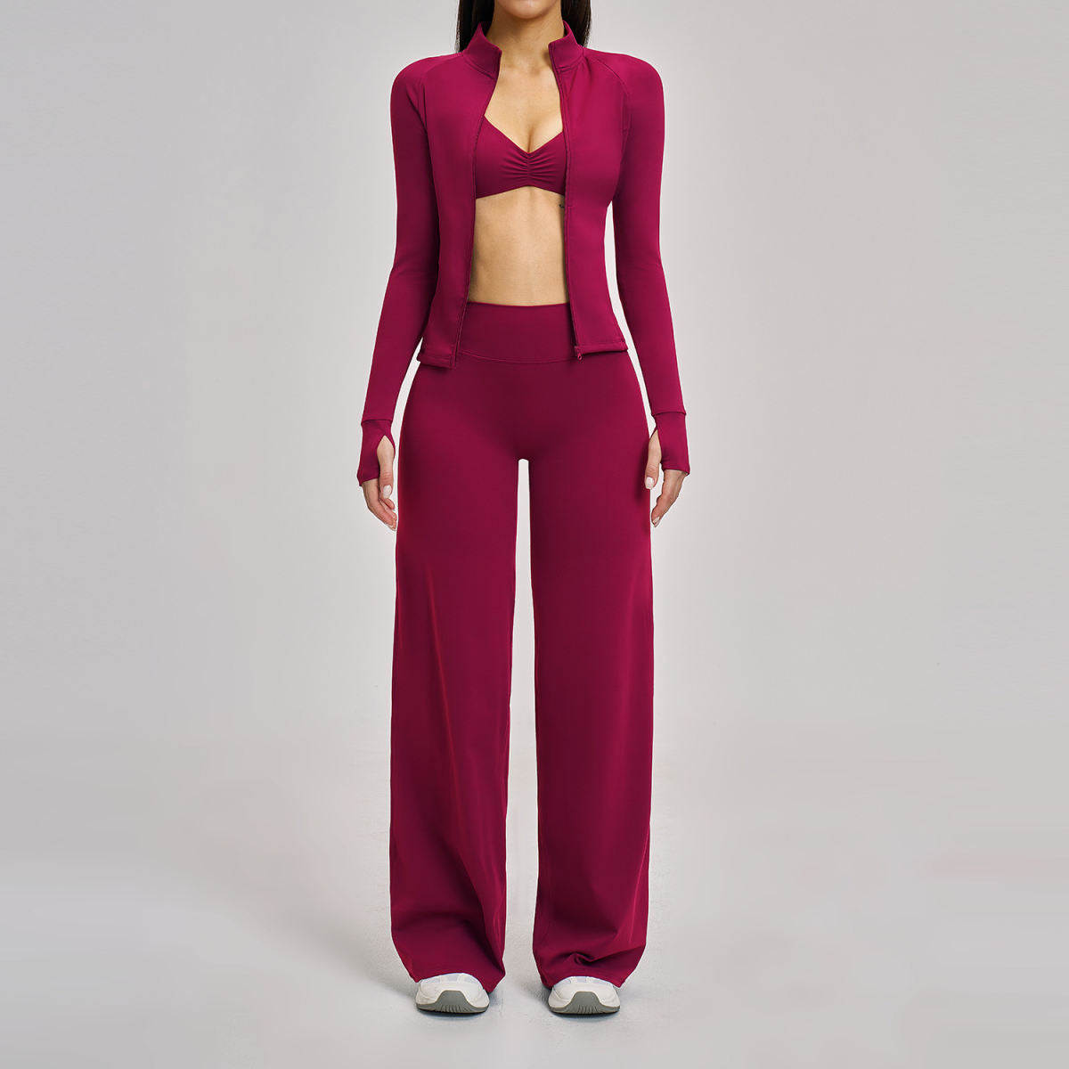 Women's Casual Sport Zipper Fitness Set
