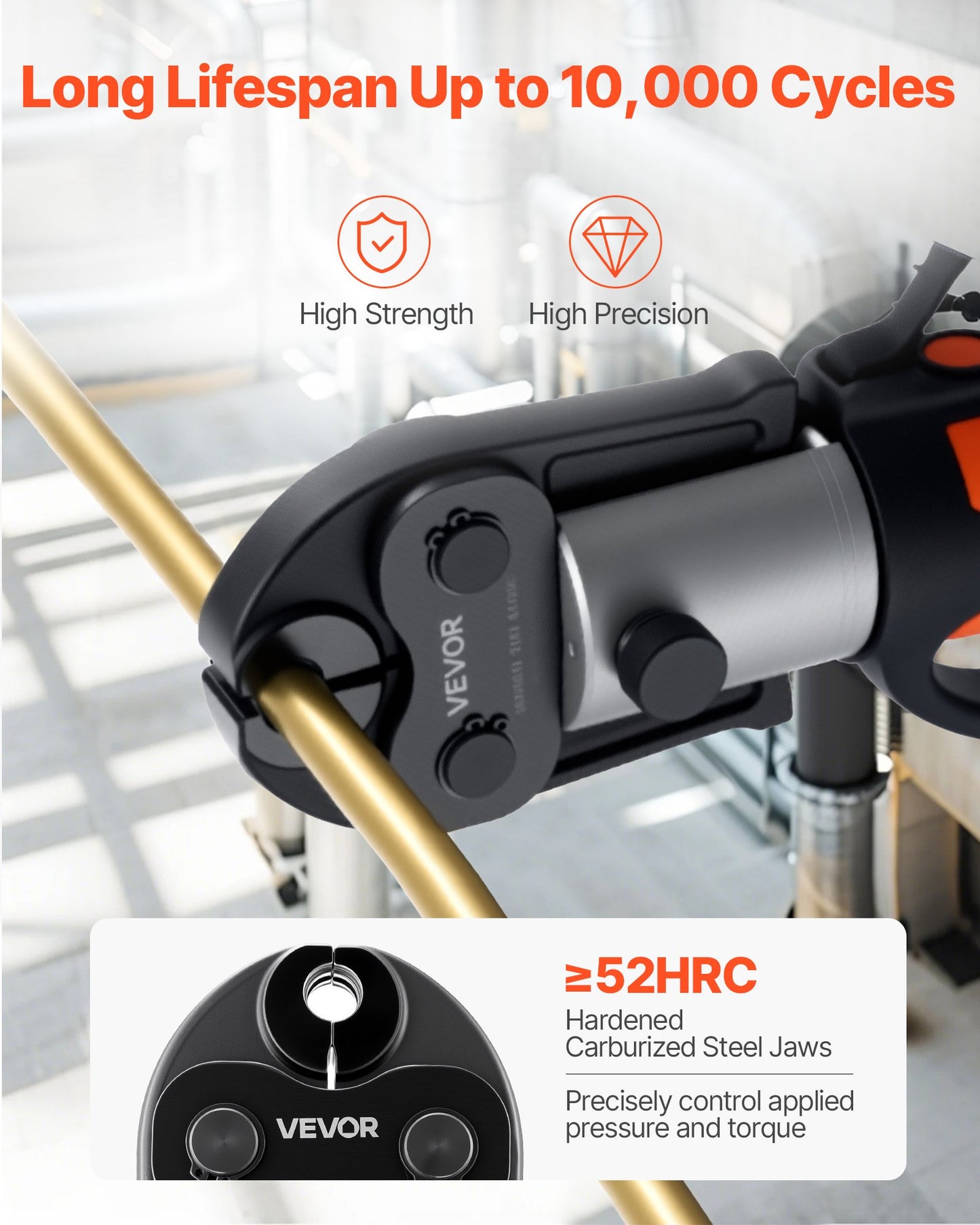 7PCS Pressing Jaws 1/4" To 1-1/8" For RLS Copper Pipes, Compatible With Standard Press Tools, Suitable For High Pressure HVAC/R Applications - With Case