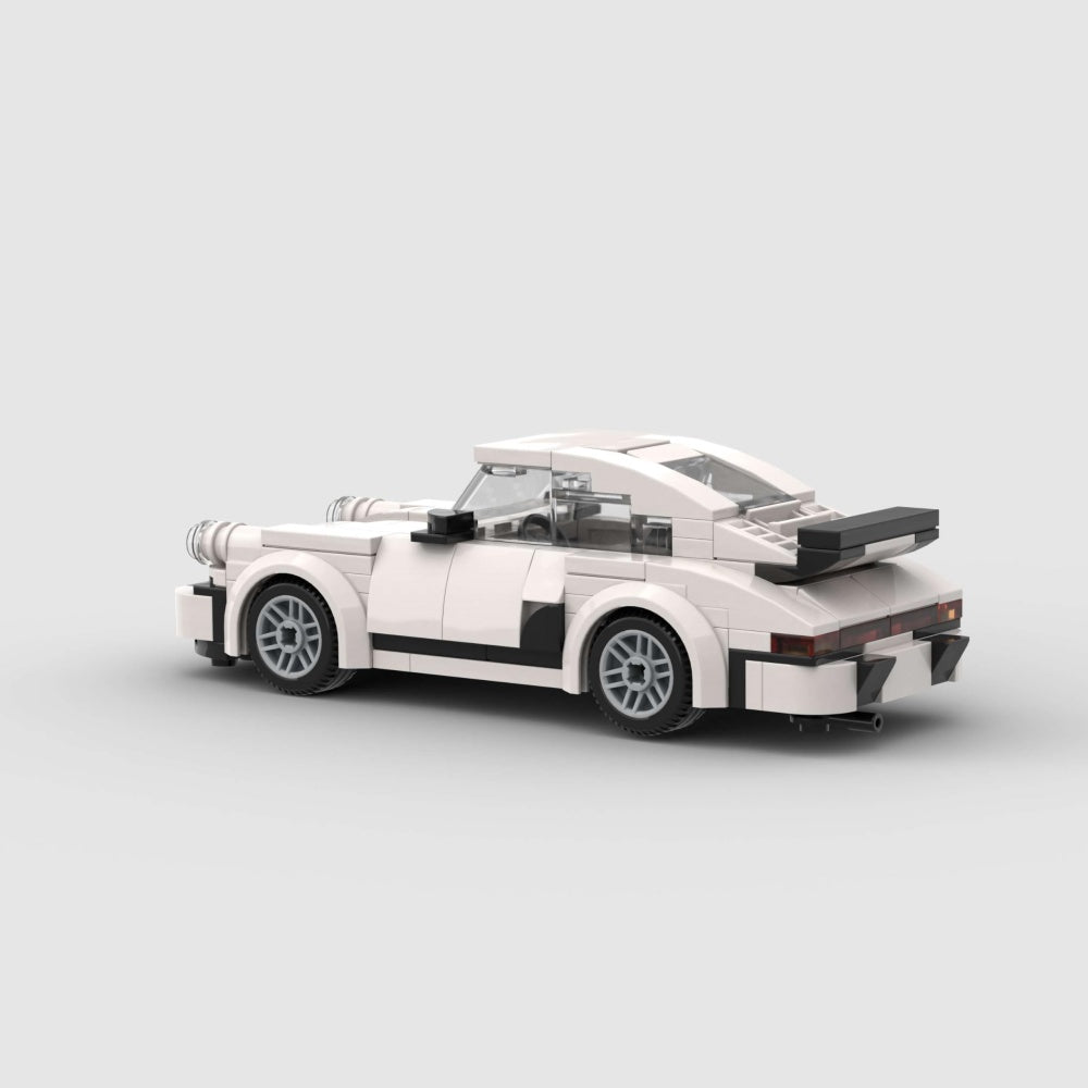 196PCS Retro Style Sports Car Building Blocks, White Classic Race Car Toy For Kids And Adults Gift