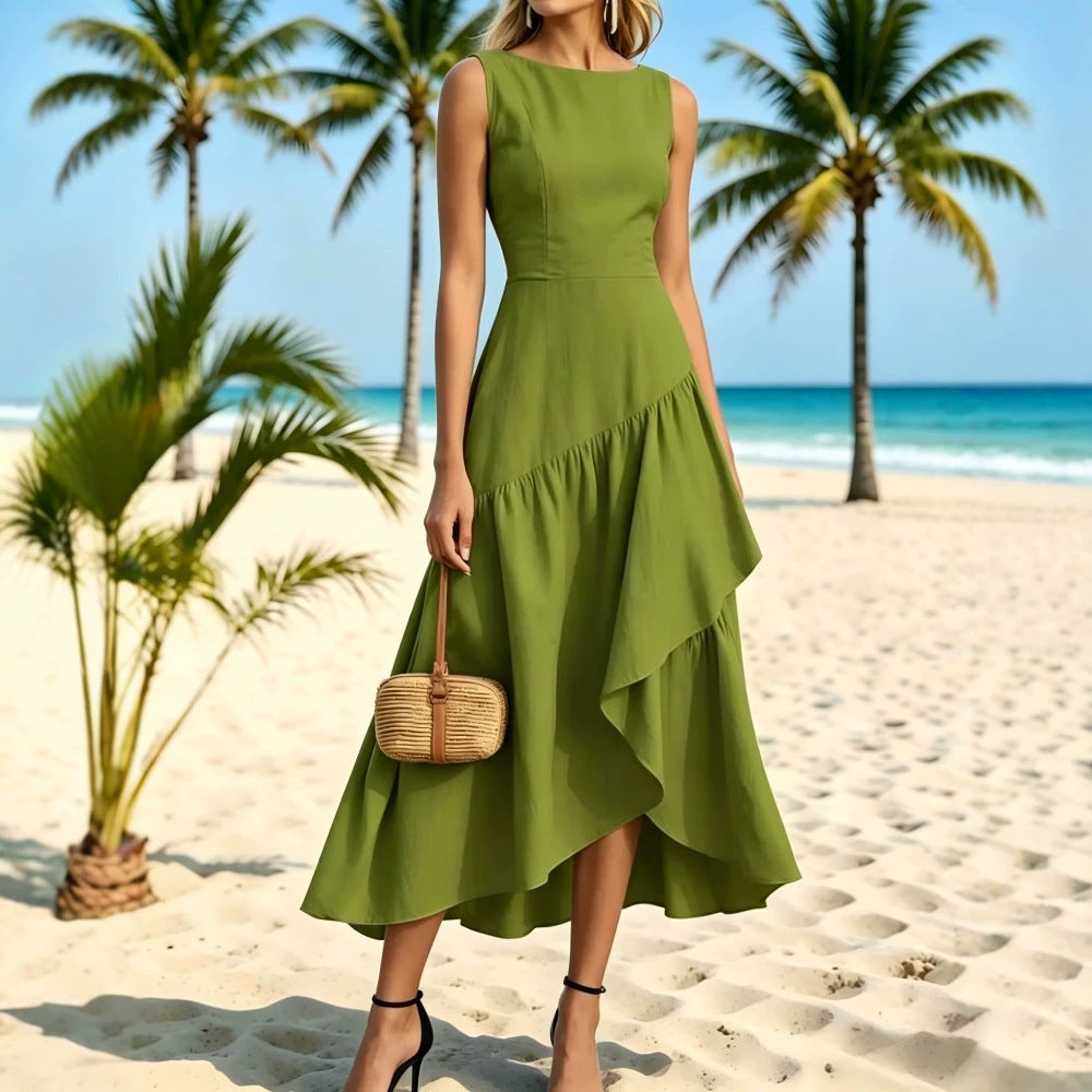 Women's Fashion Stitching Sleeveless Dress