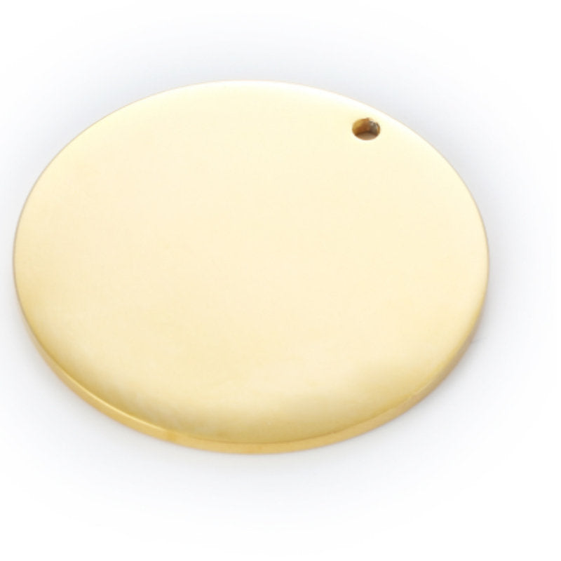 Stainless Steel Diy Accessories Smooth Round Piece Pendant