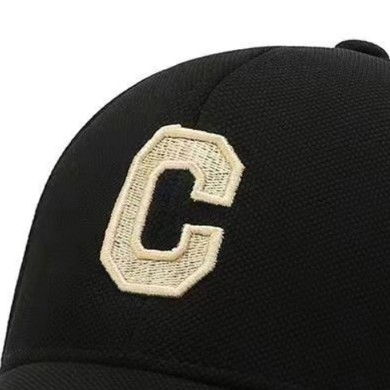 Three-dimensional Letter C Hard-top Baseball Cap Suitable For Both Men And Women Breathable Beanie Hat, American-style Retro Outdoor Casual Hat