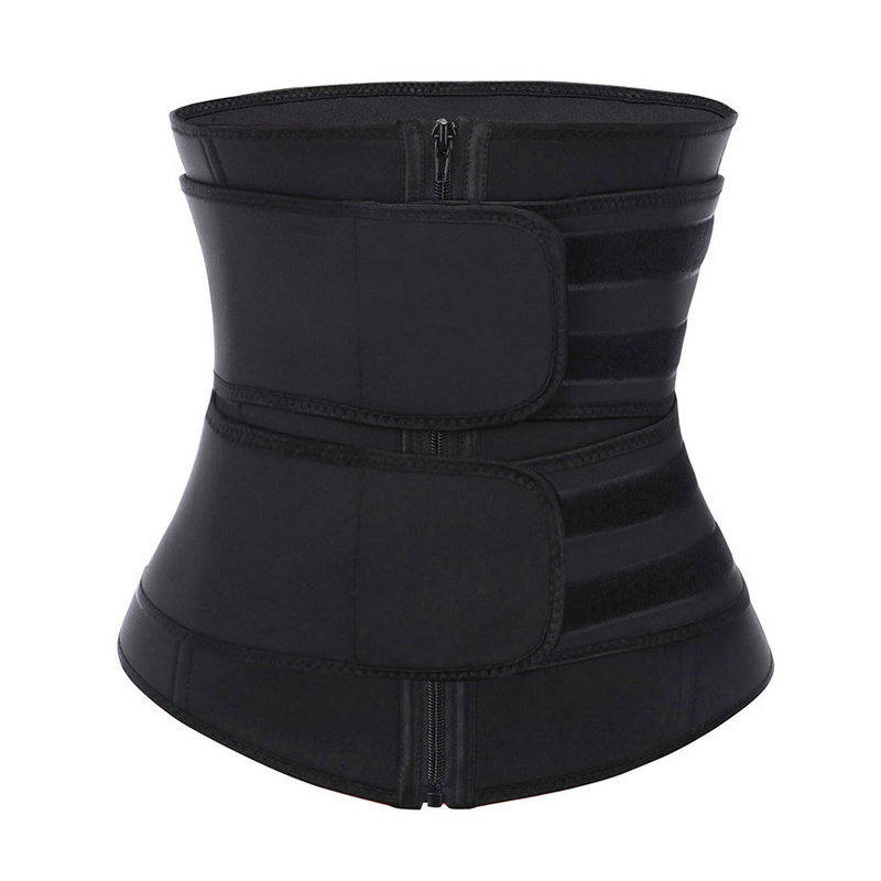 Zipper Double Belt Sauna Waist Trainer Postpartum Recovery Sweat Belt Tummy Control
