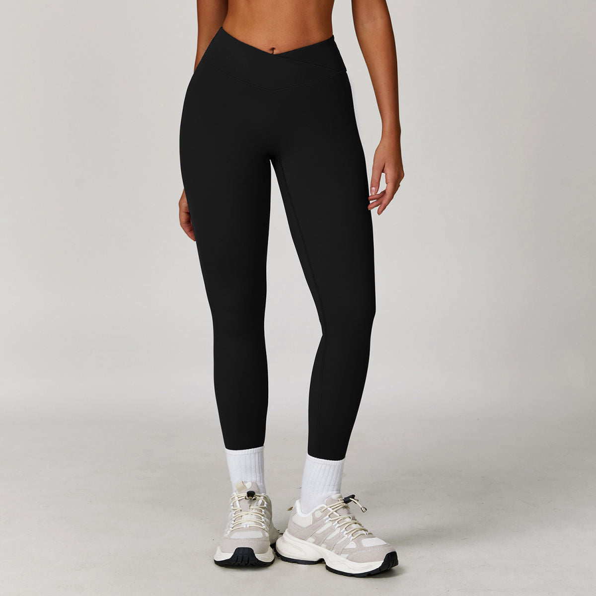 Nude Feel Yoga Pants Cross High Waist Tight Casual Workout Pants
