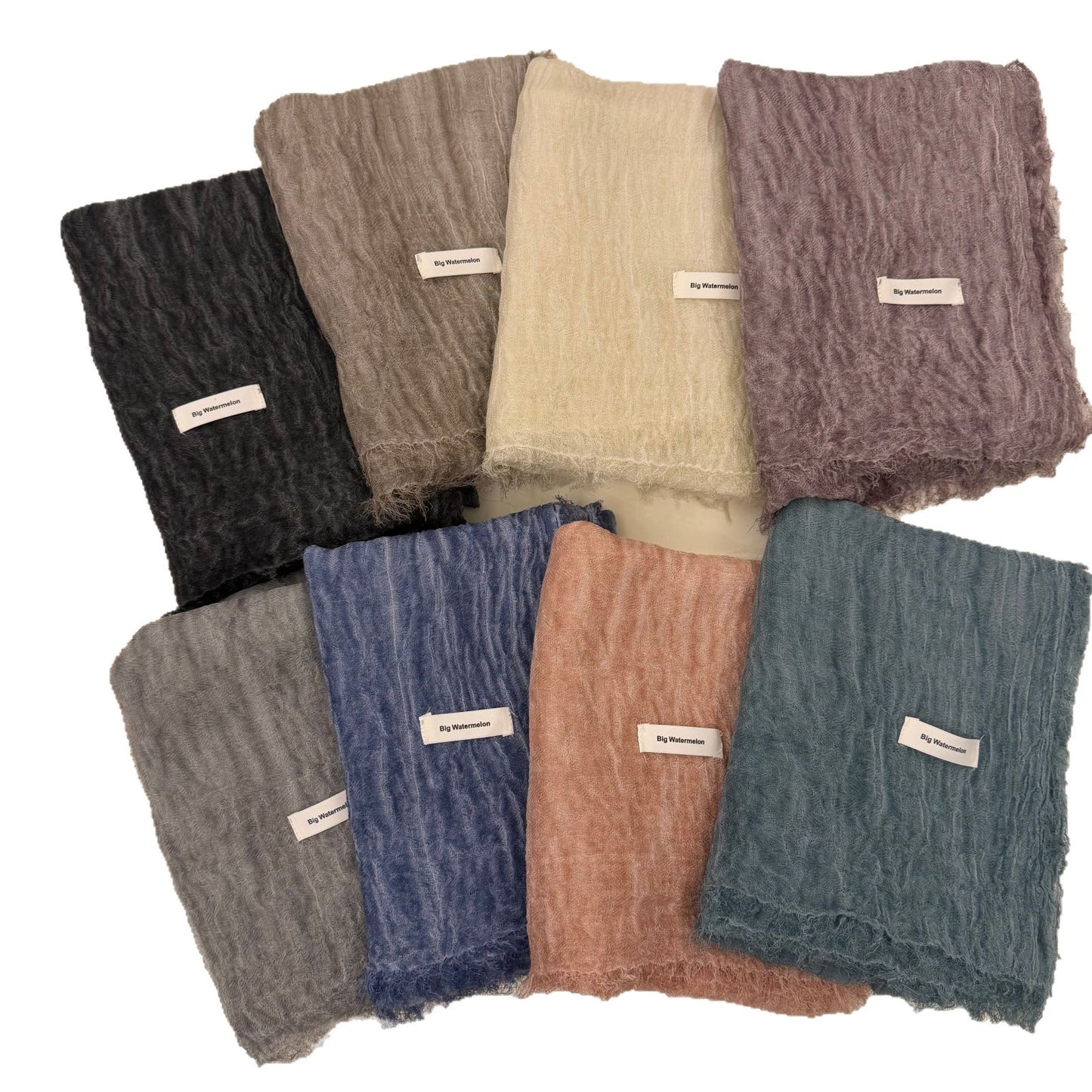 New-style Distressed Pleated Cotton-linen Warm Scarf