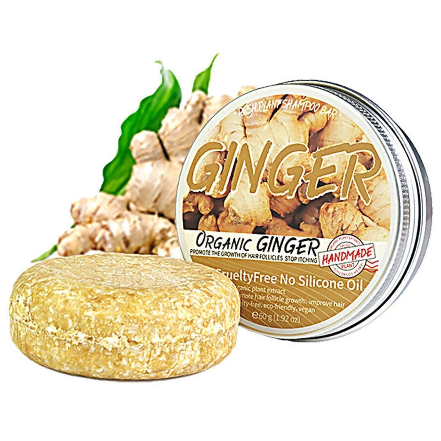 5Pcs Organic Ginger Shampoo Bar Anti Hair Loss Shmpoo Soap Hair Growth Care Soap