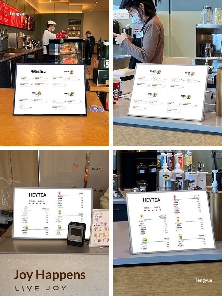 Luminous Menu Display Board Milk Tea Shop Design