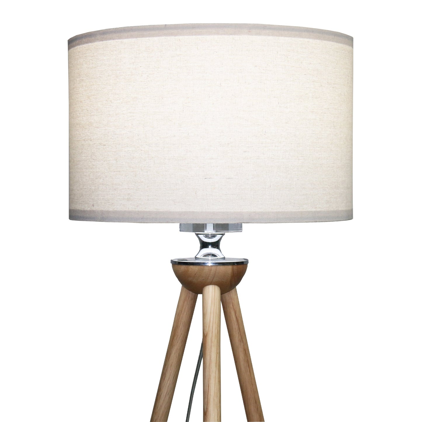 Tall Corner Floor Lamp, Energy Efficient LED Standing Light For Living Room, Bedroom & Office Space Illumination Lirios Three Legged Wooden Strip Floor Lamp - Natural 110V
