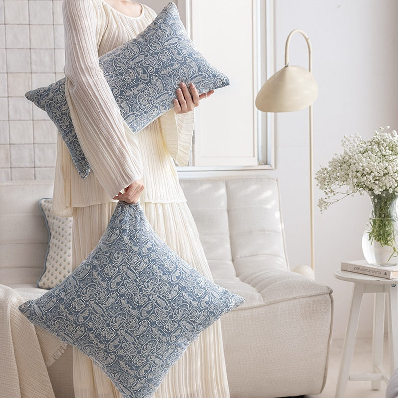 Home Textile Embroidered Cotton-Linen Throw Pillow Cushion