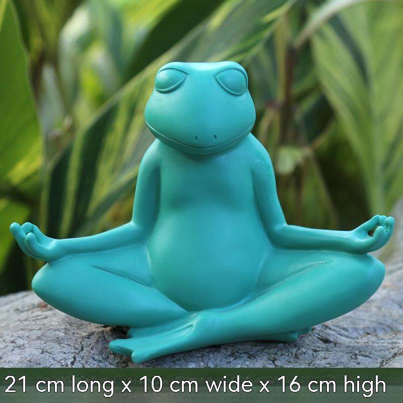 Simulation Yoga Frog Creative Resin Decorations Garden Decoration
