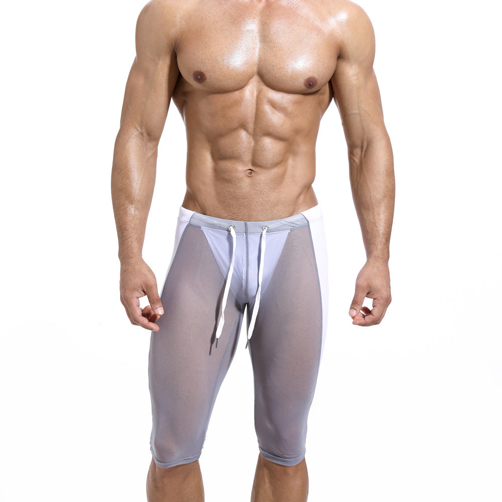 New Men's Mesh Tight Cycling Pants Running Fitness Exercise