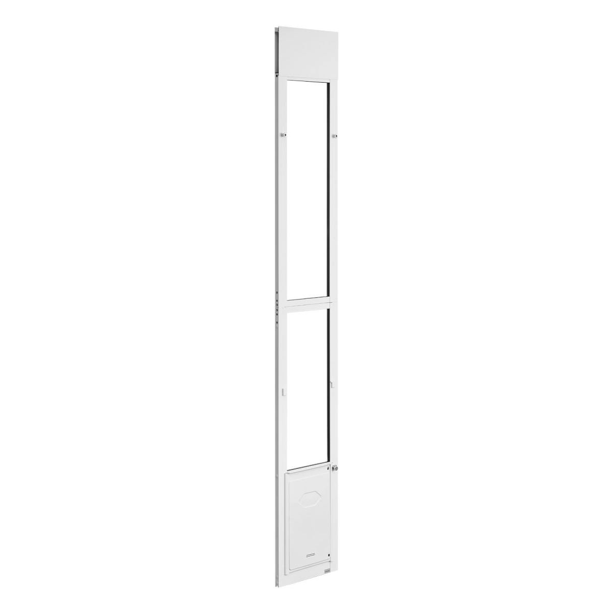 Dog Door For Sliding Glass Door, 75 7 8  To 80 11  16  Adjustable Height, Aluminum Alloy Frame With Flap, Rotating Hinge, Lock Design, For Medium-Sized Dogs, Sliding Glass Pet Doors For Renters
