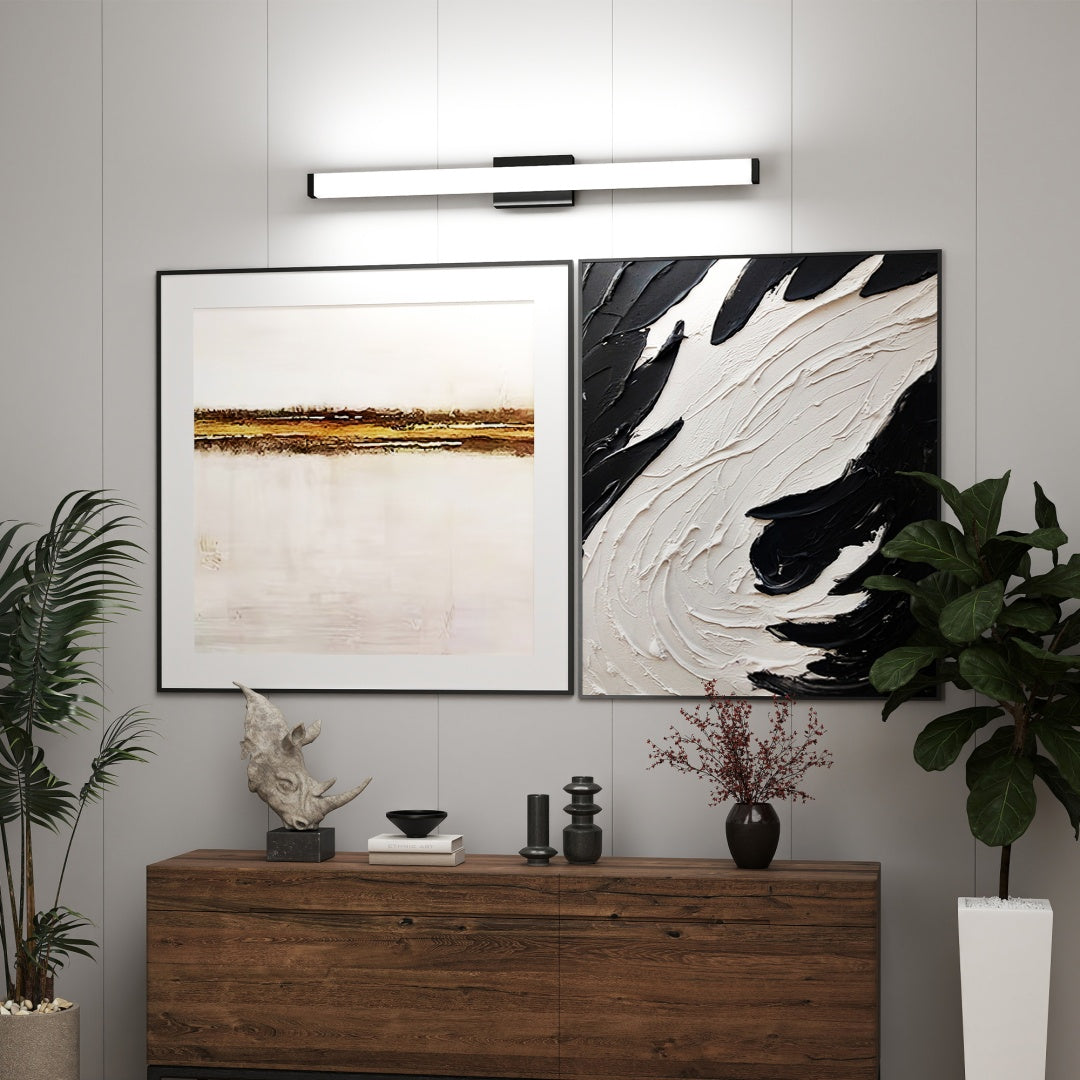 Black Modern Bathroom Light Fixtures Over Mirror 41 Inch LED Vanity Lights Bar For Bath