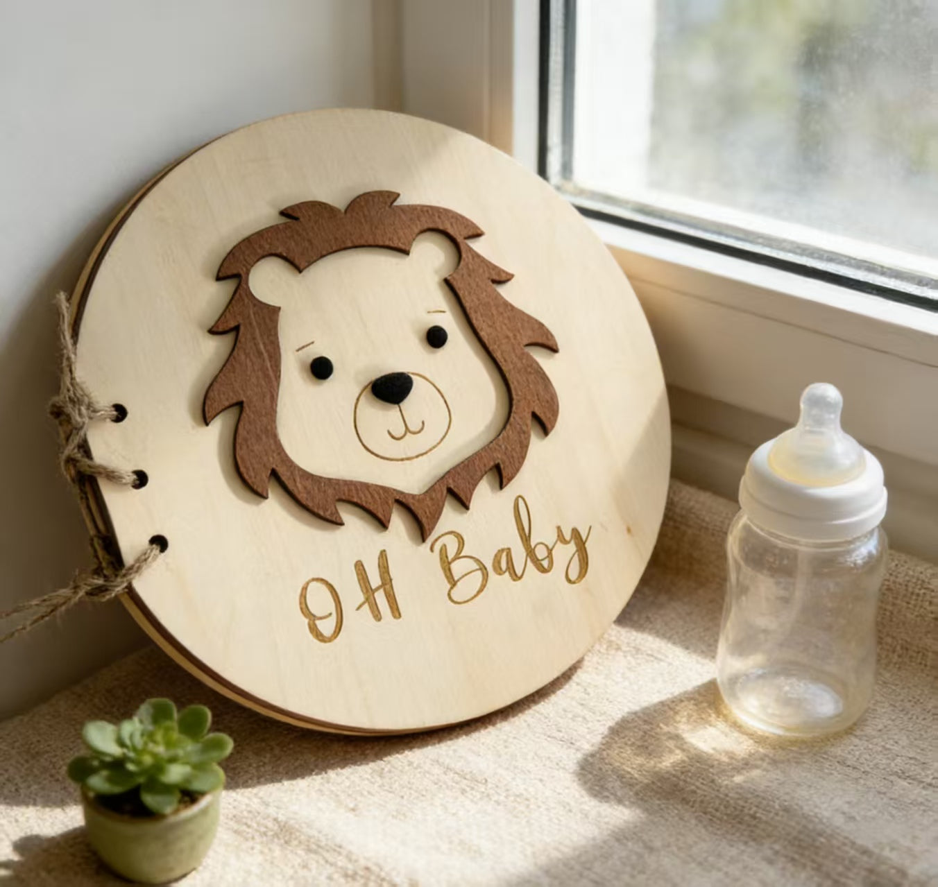 Cross-border Hot Sale 3D Cartoon Creative Gift Baptism Guest Book Signature Album Wooden Souvenir