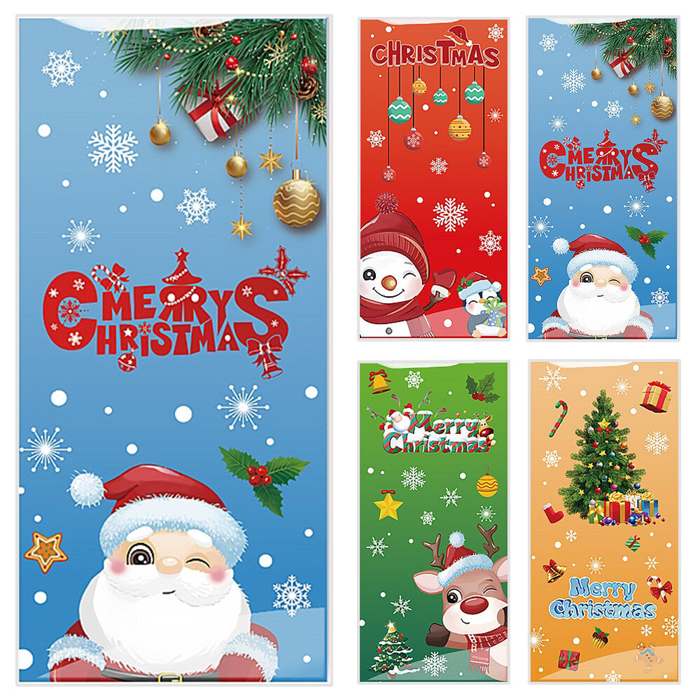 50 PCS Christmas Gift Bags With Assorted Christmas Prints For Xmas Gift Bags