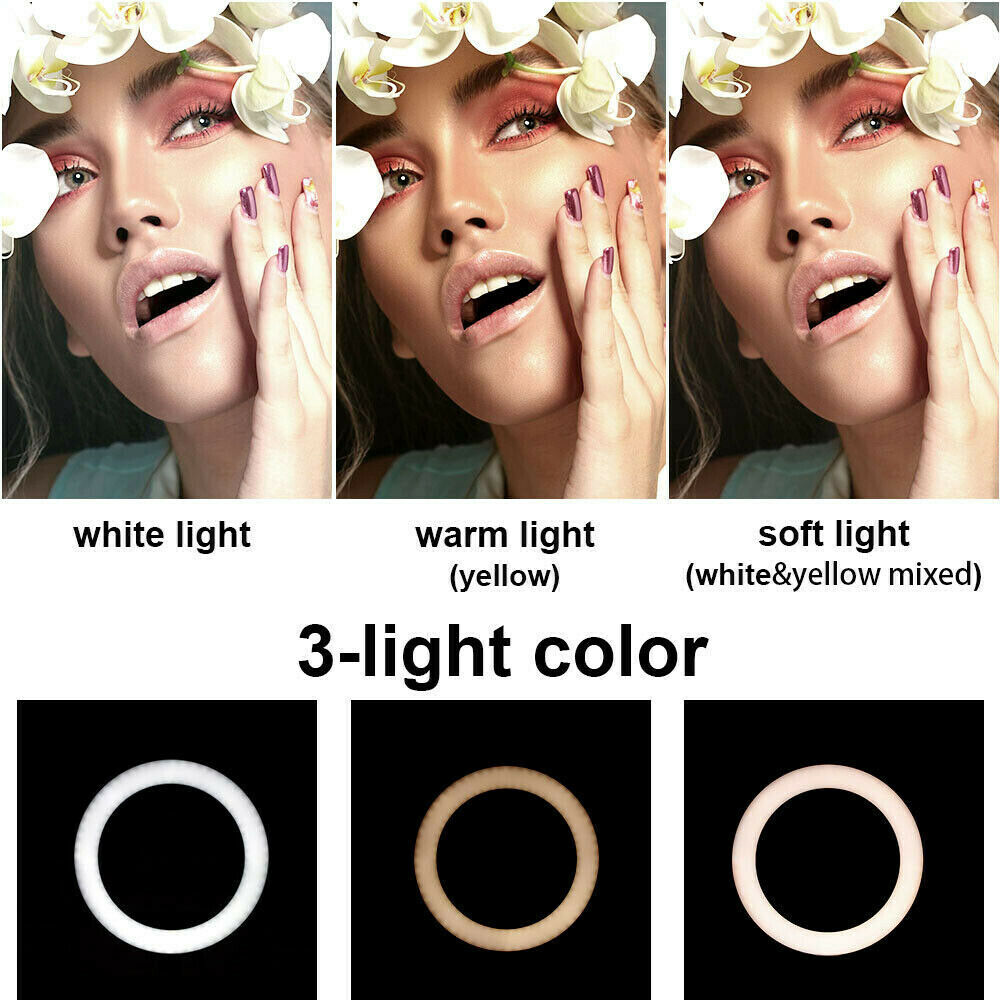 6-18 LED Ring Light Dimmable Lighting Kit Phone Selfie Tripod Makeup Live Lamp