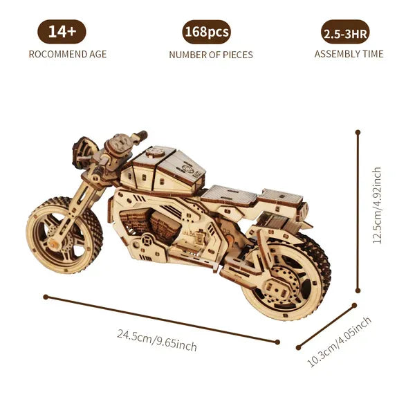 3D Wooden Puzzle Motorcycle Model Kits To Build Wooden Construction Handmade Craft Unique Gift Christmas