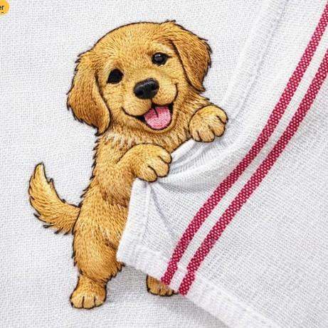 Kitchen Hand Towel Animal Embroidery