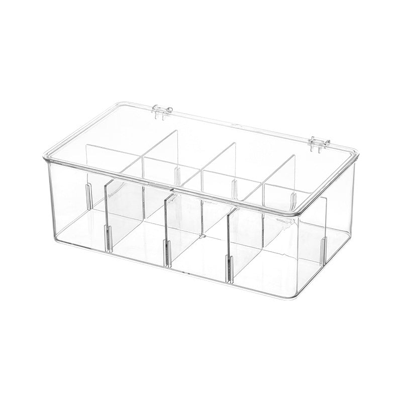 Eight-Compartment Tea Bag Storage Box With Lid