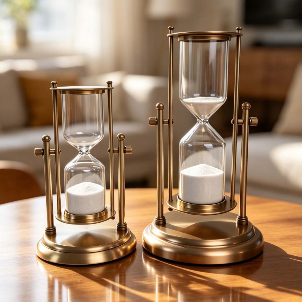 Glass Hourglass Drip Timer With A Rotating Crown Ornament As A Gift