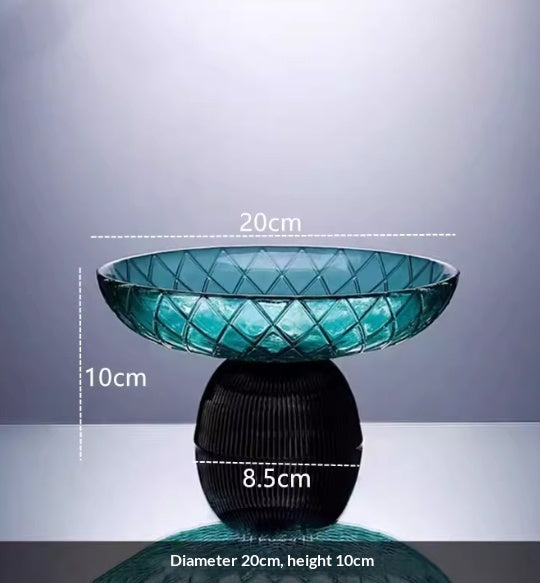 High-end Light-luxury Tea Table Snack And Candy Tray Dried Crystal Glass Fruit Bowl