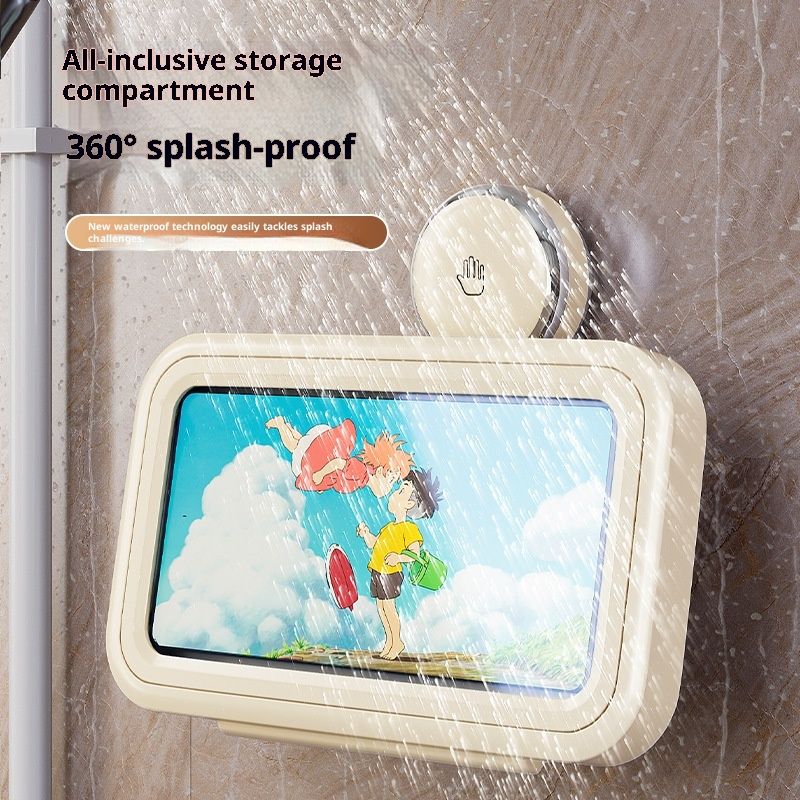 Suction Cup Bathroom Mobile Phone Stand Waterproof Mobile Phone Box