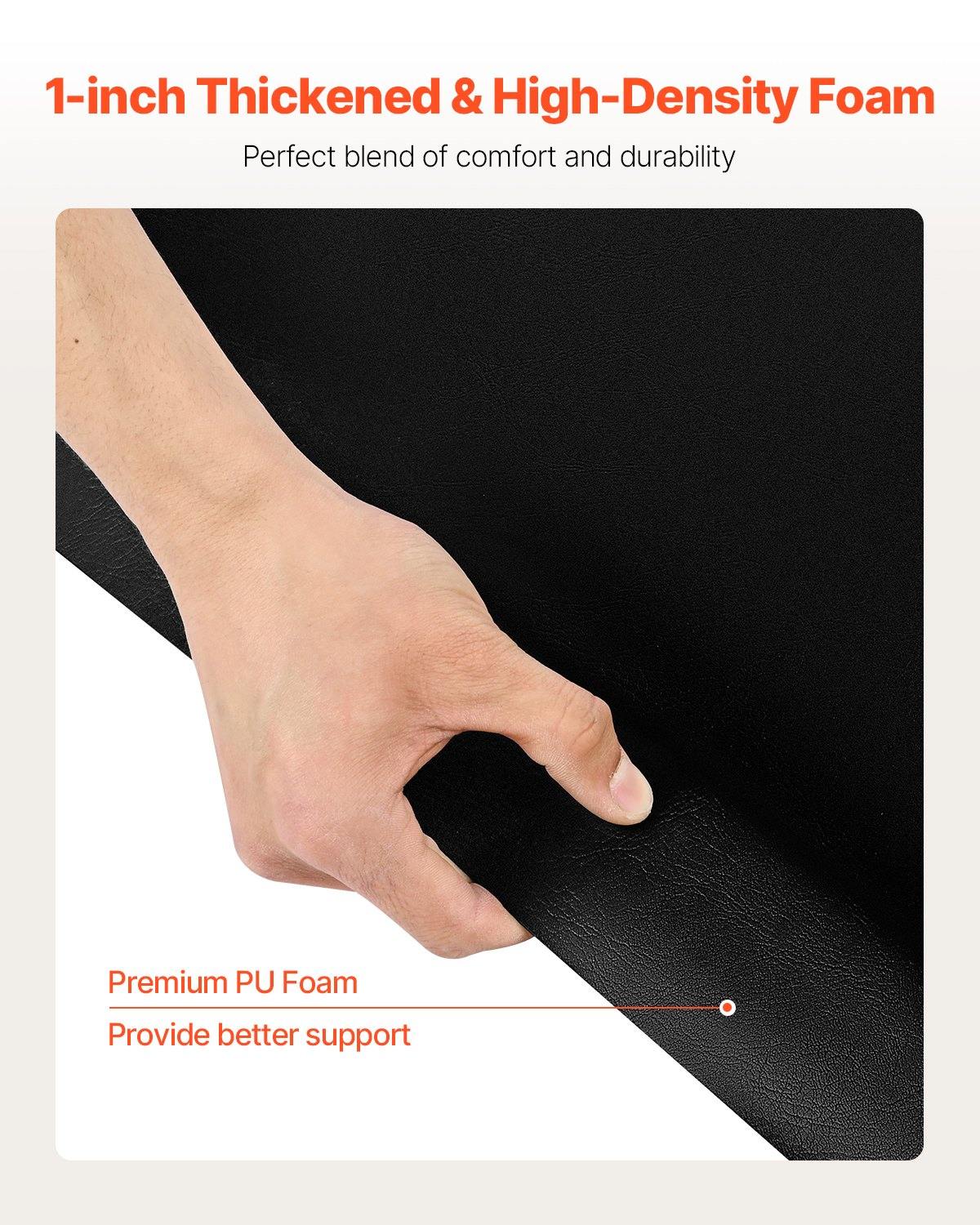 Salon Mat For Hair Stylist, 4 X 5 FT Hexagon Salon Chair Mat Anti Fatigue, 1-inch Thickened Barber Shop Floor Mat With Round Cut Out, Easy-to-Clean PVC Surface & Anti-Trip Beveled Edges