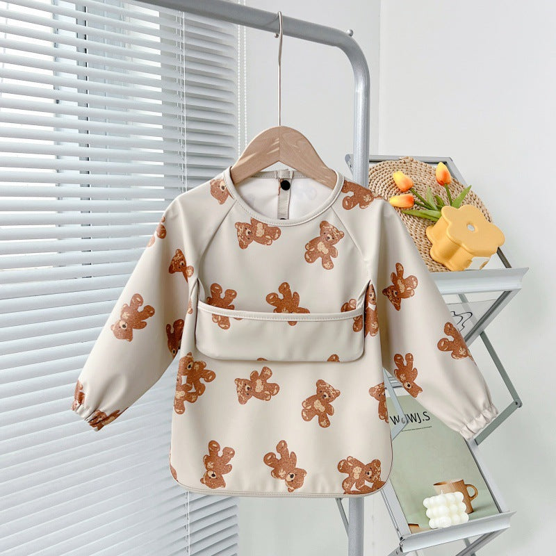 Reverse Wearing Drawing Bib Infant Feeding Protective Clothing
