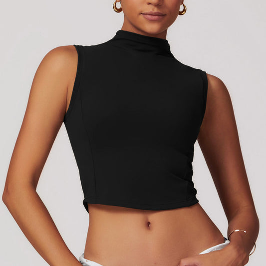 Brushed Yoga Vest Tight-fitting Cinched Running Fitness Top