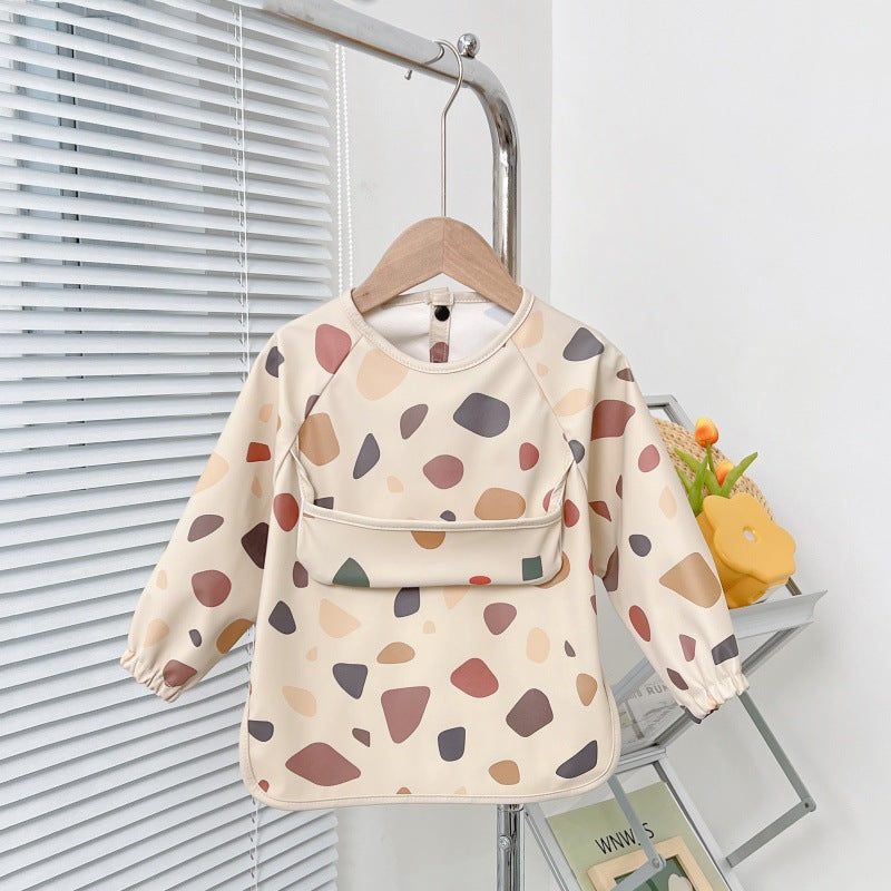 Reverse Wearing Drawing Bib Infant Feeding Protective Clothing
