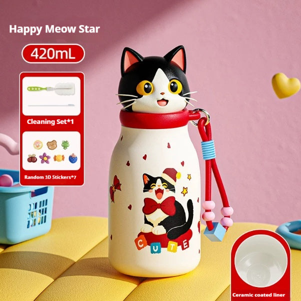 Ceramic Straw Mug for Women - Cute Drinking Cup with Lid and Straw for Home Office Use