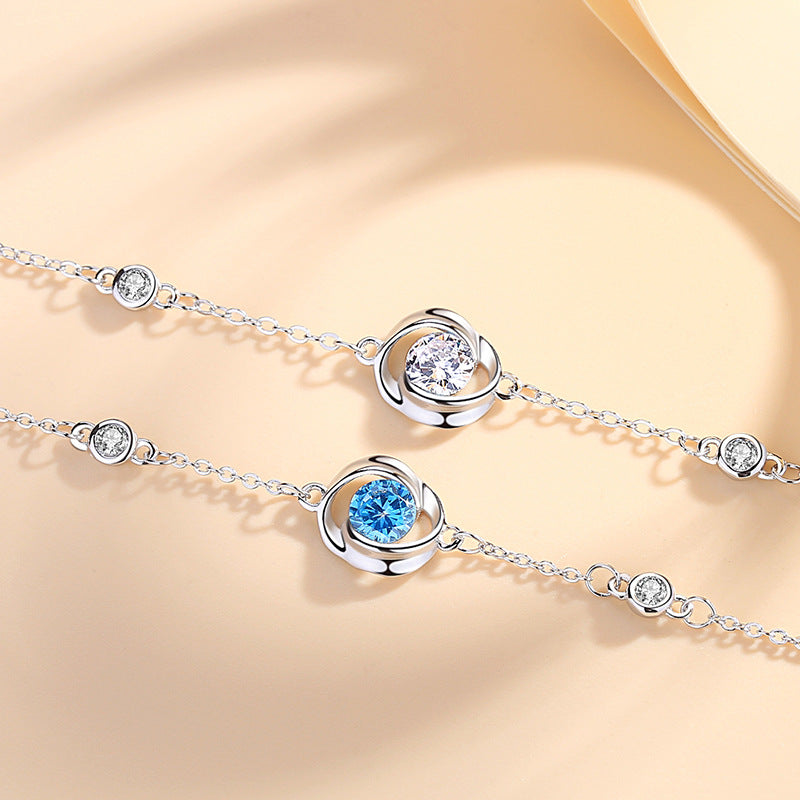S925 Trendy Korean-Style Minimalist Rose Flower Ins Cool-Girl Bracelet For Women