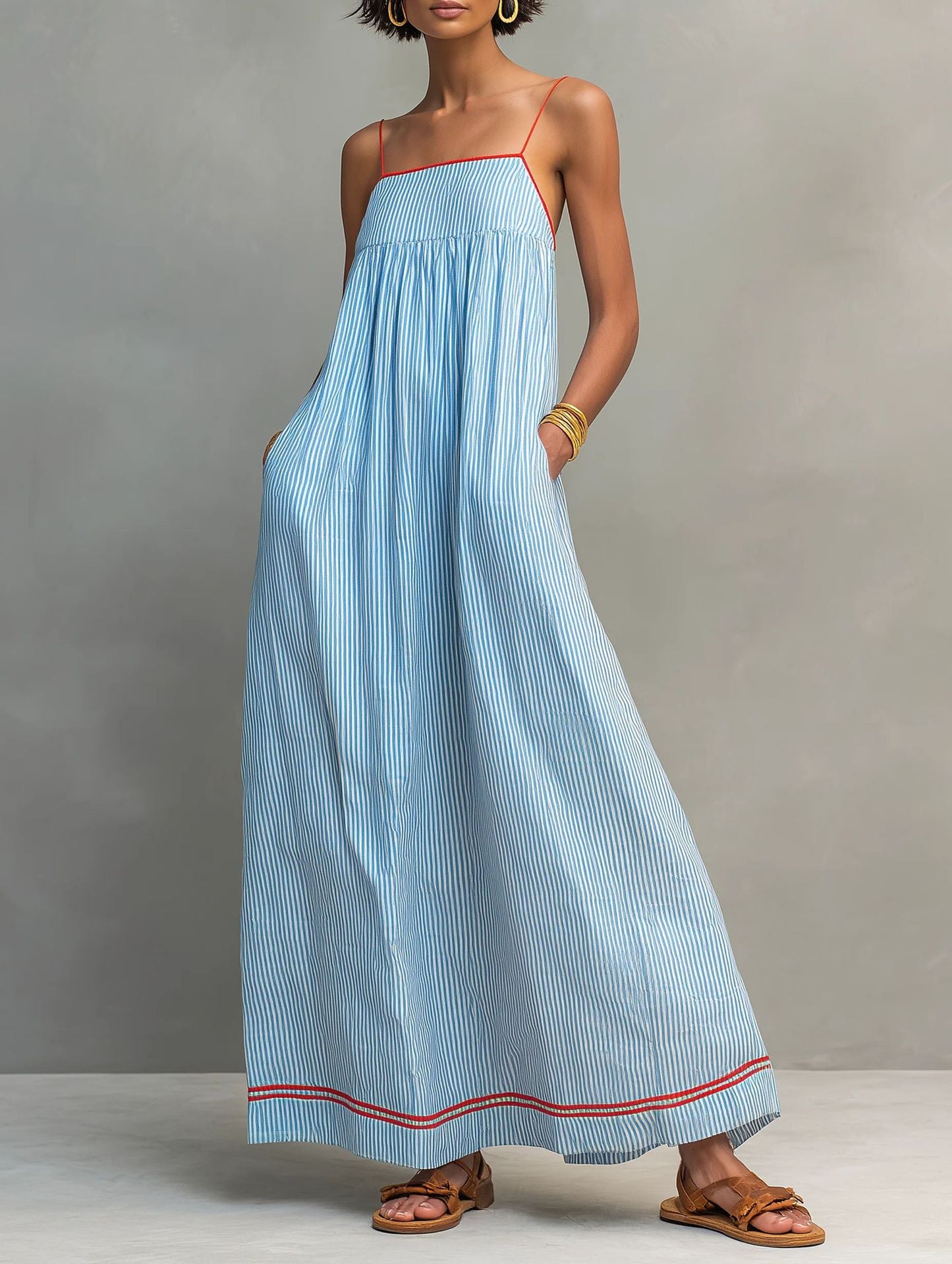 Seasonal Fashion Casual Strapless Sleeveless Long Dress