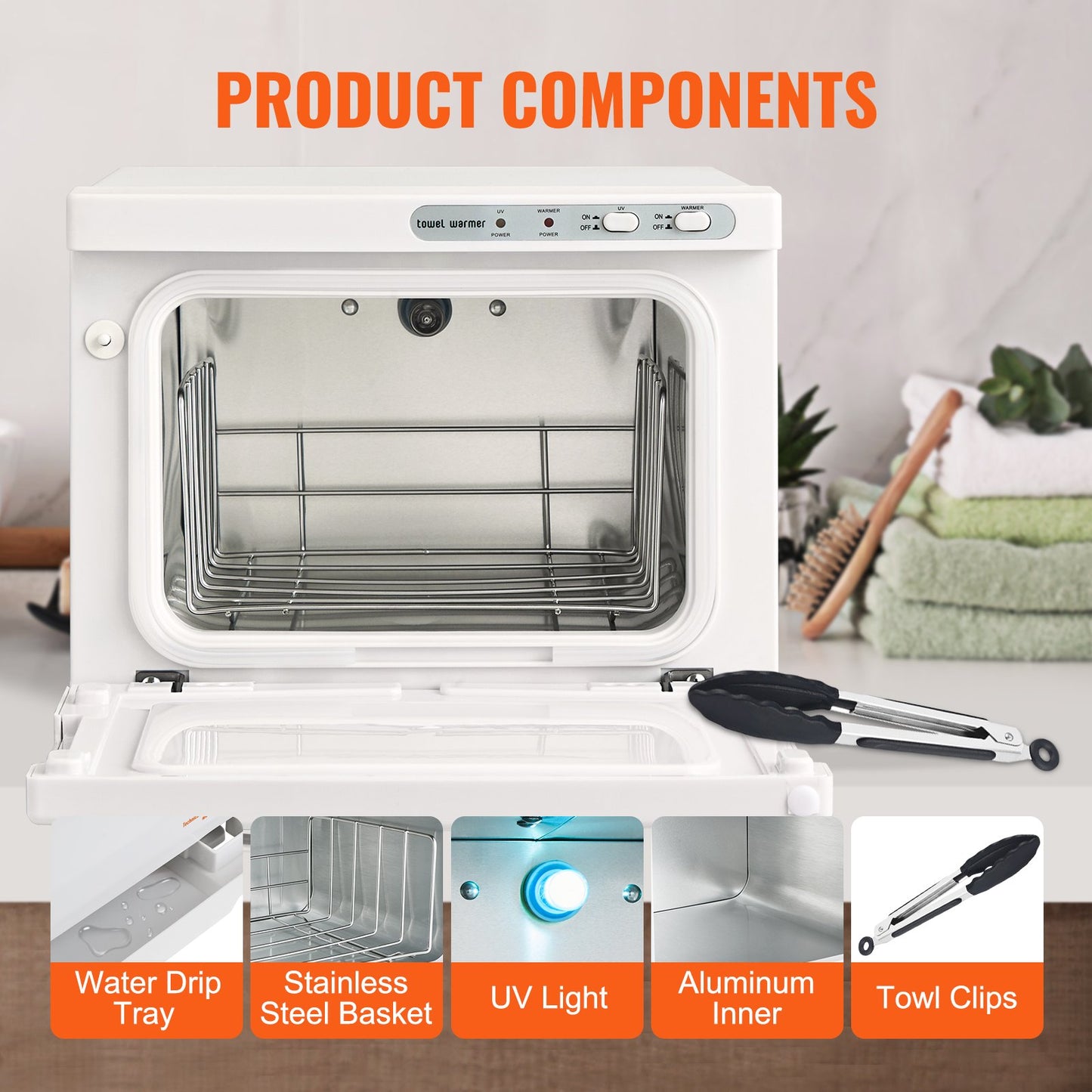 Hot Towel Warmer, 8L Spa Hot Towel Warmer Cabinet, 2-in-1 Towel Warmer With Stainless Steel Rack, Holds Up To 16 Towels, All-round Heating For Facials, SPA, Massage, Salon, Bathroom, Esthetician