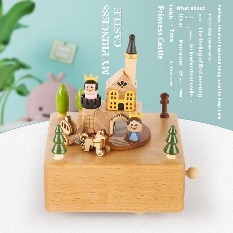 Music Box Handmade Creative Christmas Gift Decoration Children's Educational Toys Wooden Carousel