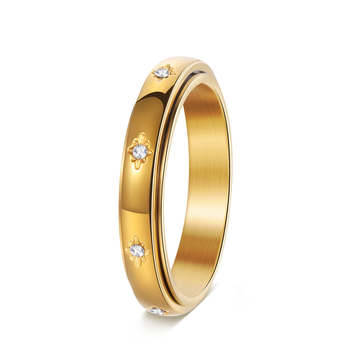 Fashionable French-Korean Style Women's Rotating Ring