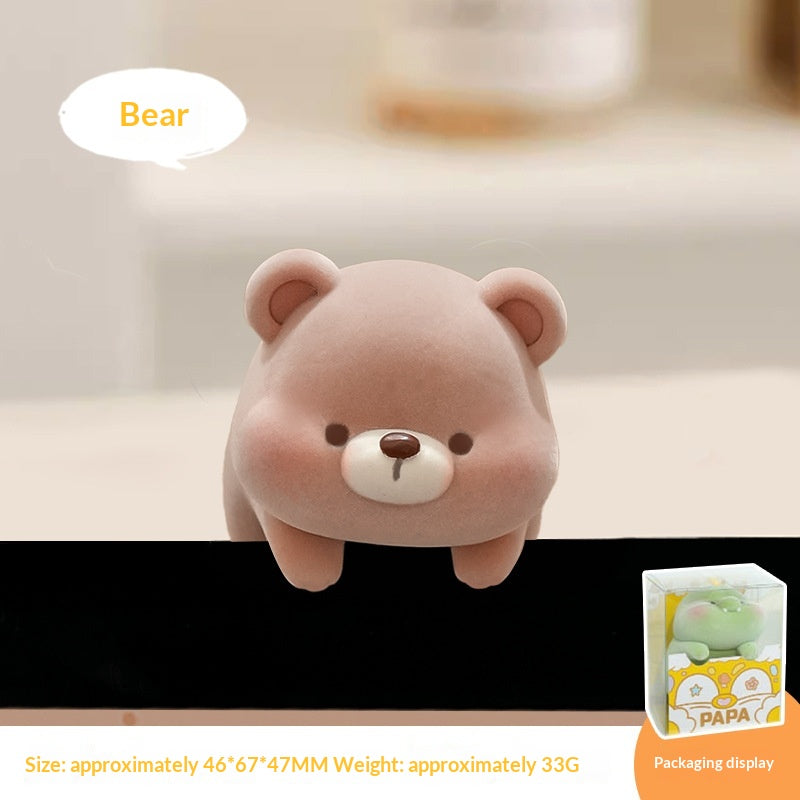 Fluffy Office Desk Monitor Screen Computer Decor