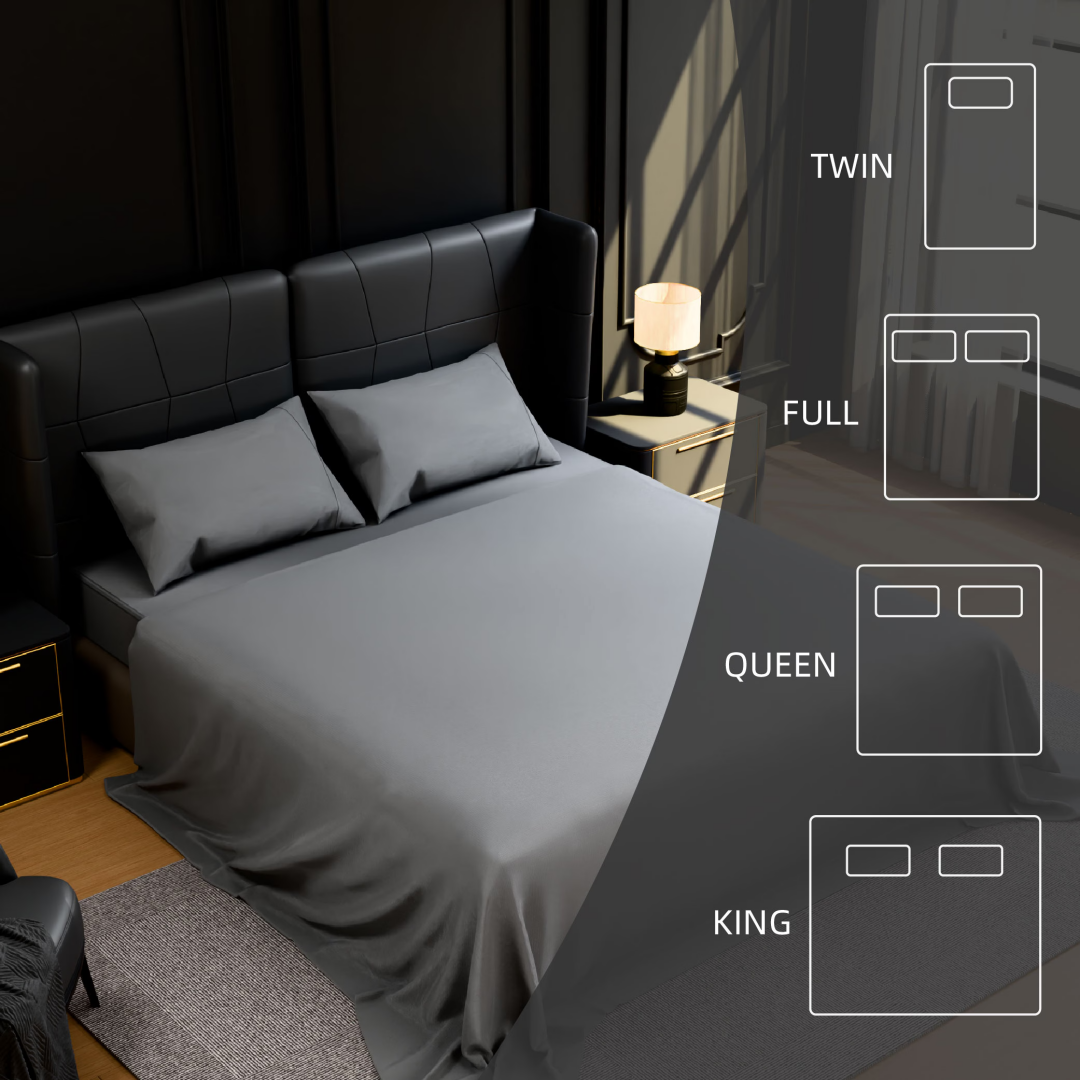 Bedding Queen Bed Sheets Set - 4 Piece Bedding - Brushed Microfiber - Shrinkage And Fade Resistant - Easy Care -Queen, Grey