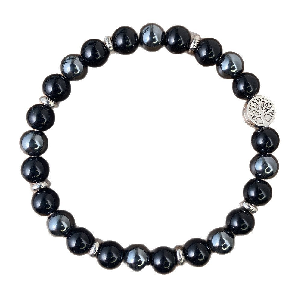 Best-selling Tree Of Life Black Tourmaline Obsidian Charm Bracelet