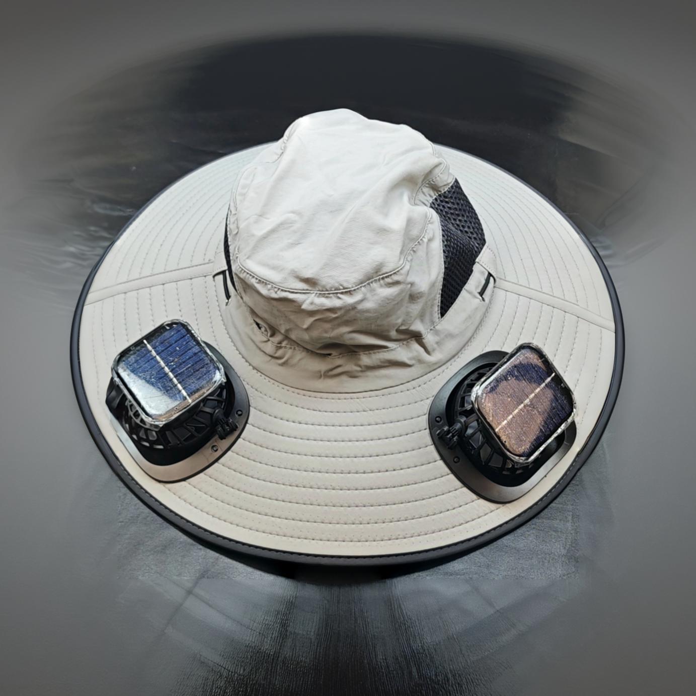 Portable Outdoor Sun Hat With Built-in Cooling Fan Wearable Design, Ideal For Outdoor Activities